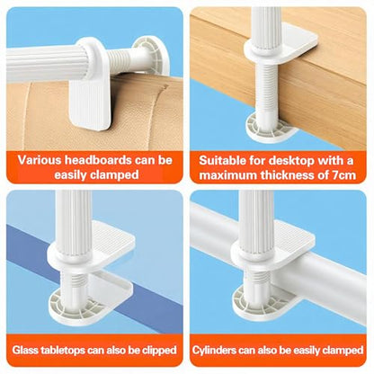 Gooseneck Tablet Stand Holder for Bed, White, Foldable Adjustable