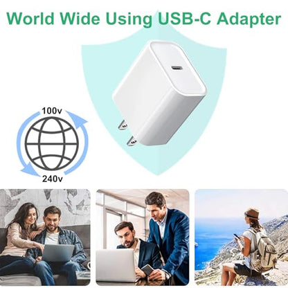 iPhone 17 16 15 Charger Fast Charging,3Pack 20W Fast Charging USB C Charger - color: Woven, size: 3Pack 10FT