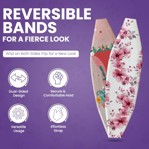 Switchbands Animal Phone Grip Strap – Reversible Elastic Phone Strap, Adhesive-Free, Arthritis Friendly Easy-Hold, Anti-Theft Protection, Wireless Charging Compatible, Universal Fit – Boho Bouquet - color: Boho Bouquet, size: Pack of 1