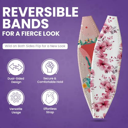 Switchbands Animal Phone Grip Strap – Reversible Elastic Phone Strap, Adhesive-Free, Arthritis Friendly Easy-Hold, Anti-Theft Protection, Wireless Charging Compatible, Universal Fit – Boho Bouquet - color: Boho Bouquet, size: Pack of 1