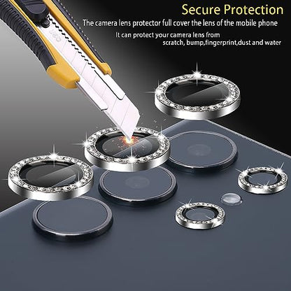 Camera Lens Protector for Samsung Galaxy S23 Ultra, Diamond Silver - color: Diamond Silver