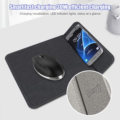Charging Mice Pads for Desk Fast Charging Pad - color: Black
