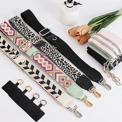 Clip and Go Strap for Phone with Wallet Crossbody, Adjustable Phone Strap with Wallet, Phones Straps with Zippered Pouch, Crossbody iPhone Straps for All Phones, Green-Purple - color: Green-purple