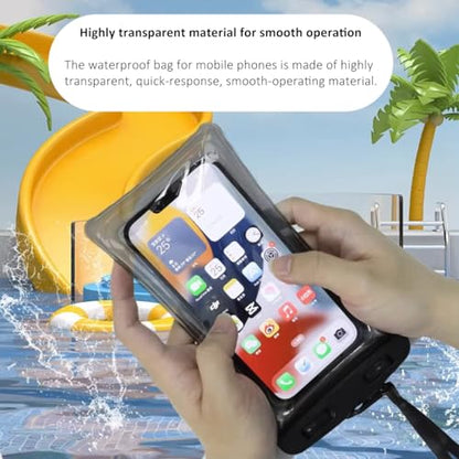Universal Waterproof Phone Pouch [2 Pack] - IP68 Floating Dry Bag for iPhone 16 Pro Max/15/14/13 & BlackBerry Phone 2025 - Cruise Travel Essentials, Beach, Pool, Kayak(7.0") White