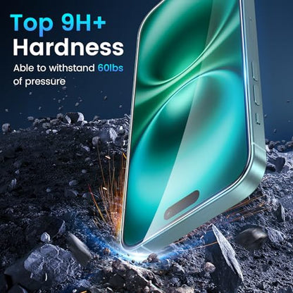 Fotbor for 3Pack iPhone 16 Plus Screen Protector with 3Pack Camera Lens Protector, 9H+ Tempered Glass Easy Installation Kit, Case Friendly iPhone 16 Plus - size: iPhone 16 Plus-6.7 inch