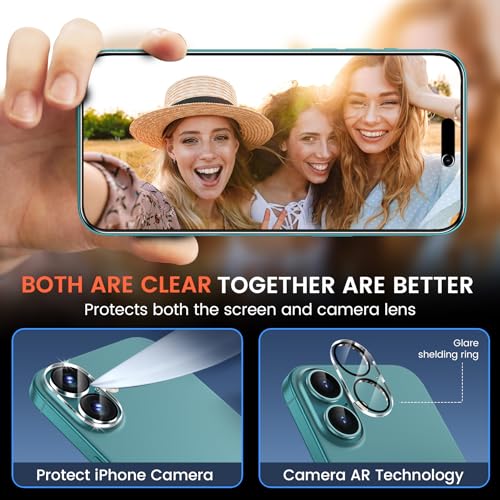Fotbor for 2Pack iPhone 16 Plus Privacy Screen Protector with 2Pack Camera Lens Protector, Anti Spy 9H+ Tempered Glass with Easy Installation Kit, No Bubble - size: iPhone 16 Plus-6.7 inch