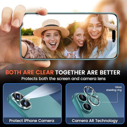 Fotbor for 2Pack iPhone 16 Plus Privacy Screen Protector with 2Pack Camera Lens Protector, Anti Spy 9H+ Tempered Glass with Easy Installation Kit, No Bubble - size: iPhone 16 Plus-6.7 inch