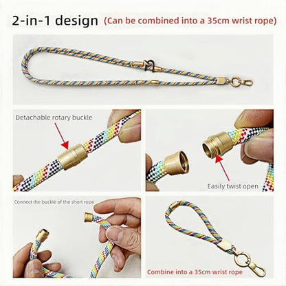 Cell Phone Lanyard,Adjustable Shoulder Crossbody Lanyard,Detachable Length Wrist Lanyard - color: Rainbow Color