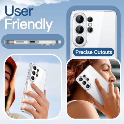 JETech Case for Samsung Galaxy S26 Ultra, Camera Lens Full Protection, Non-Yellowing Shockproof Bumper Phone Cover, Anti-Scratch Hard PC Back (Clear) - color: Clear, size: Galaxy S26 Ultra
