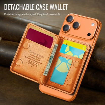 Defencase for Magsafe Wallet Magnetic Card Holder RFID Blocking, Orange - color: Fashion Orange