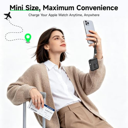 20000mAh Magnetic Power Bank for Apple Watch, 22.5W PD Fast Charging - color: Black