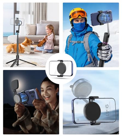 TONEOF Phone Clamp for Magnet with Metal Ring Phone Mount for Magsafe Stand - color: Black