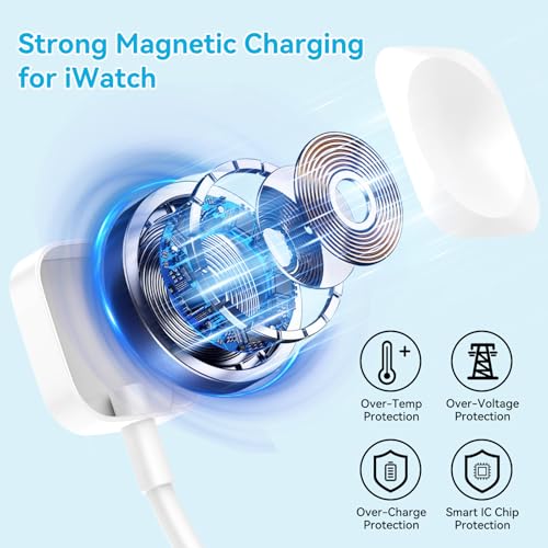aceyoon Multi Charging Cable, Multi Charger 3 in 2 Multiple Ends Universal Charging Cord, 100W Retractable USB C Lighting Cable for iPhone 16 15 14 13