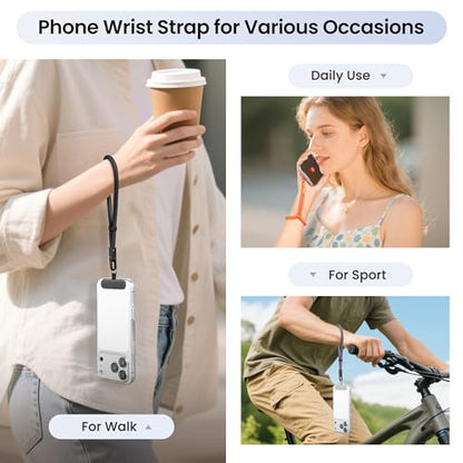 takyu 3 Pack Phone Wrist Strap, 360°Rotating Phone Lanyard without Tangles - color: Black, Dark Gray, Orange
