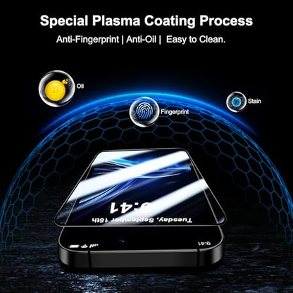 QHOHQ for iPhone 16 Pro Screen Protector + Camera Lens Protector, 3+3 Pack - size: iPhone 16 Pro 6.3 Inch