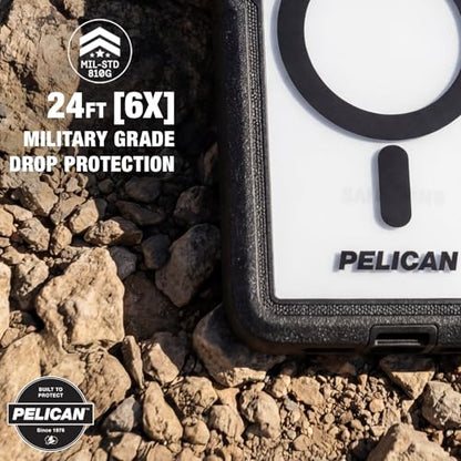 Pelican Voyager Samsung Galaxy S26 Case - Rugged Phone Case - Black/Clear | Magnetic & Wireless Charging Case with 24ft Military-Grade Drop Protection & Belt Clip Holster for Samsung Galaxy S26 - color: Voyager Black/Clear, size: Samsung Galaxy S26