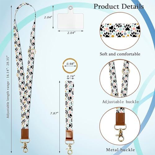 Phone Lanyard Wrist Strap Crossbody Adjustable, Cell Phone Lanyard for Around The Neck Shoulder Wristlet Strap - color: Dog Paw