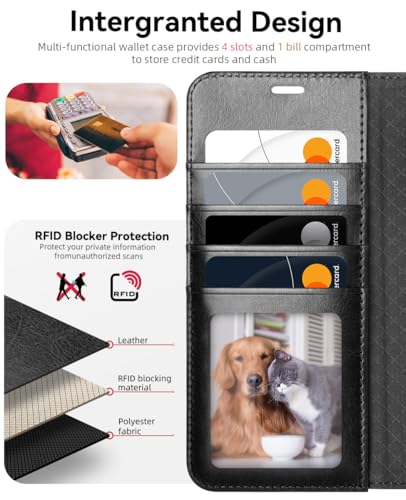 OCASE Compatible with Galaxy S25 Edge Wallet Case, PU Leather Flip Folio Case with Card Holders RFID Blocking Kickstand [Shockproof TPU Inner Shell] Protective Phone Cover 2025, Black - color: Black, size: Samsung Galaxy S25 Edge
