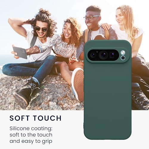 kwmobile Case Compatible with Google Pixel 9 Pro XL Case - Protective Slim TPU Phone Cover - Soft Matte Finish - Forest Green - color: forest green
