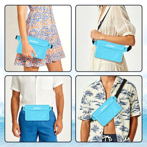 ivoler 2-Pack Waterproof Fanny Pack & Phone Pouch, Dry Bag for Passport, Phone & Wallet, Floating Waterproof Phone Case for Beach, Swimming, Kayaking, Boating, Cruise Essentials & Travel Blue - color: Blue