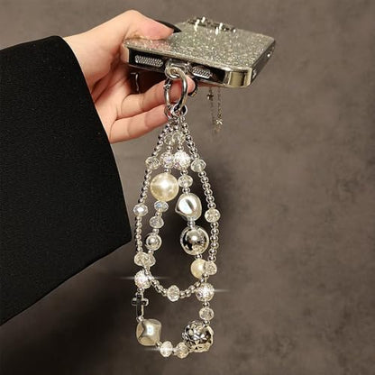 Phone Wrist Strap,Marble Beaded Phone Charm with Tether Tab,Hands-Free Wrist Strap (F) - color: F