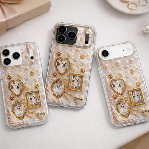 Our Furry Friend Forever, Personalized Clear Phone Case, Gift for Dog Lovers Custom Pet Dog Cat Name Breed Protective Cover Accessories Unique Birthday for Women Men Mom Dad