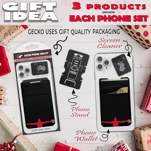 Gecko Travel Tech Double Pocket - Adhesive Card Holder - Cell Phone Pouch - Stick on Spandex Pocket - Carry Credit Cards and Cash (Basketball) - color: BASKETBALL