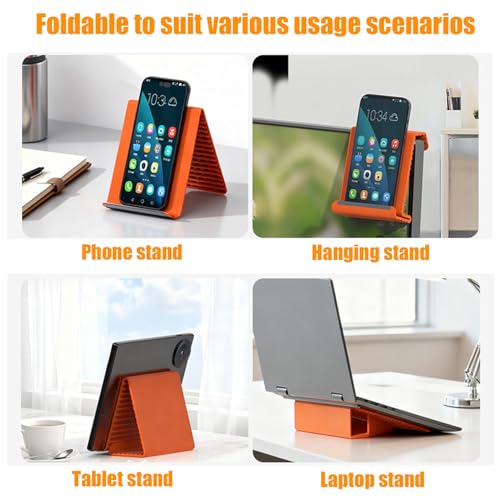 Portable Foldable Silicone Aluminum Phone Holder,Bendable Foldable Design,Silicone Phone Stand with Aluminum, Flexible Foldable Phone Holder for Tablet Laptop Desk Travel Non-Slip (1-Pack)