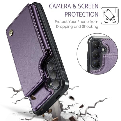 Kowauri for Samsung Galaxy S26 Case, PU Leather Wallet Case for Women Men with RFID Blocking Card Holder Slot Magnetic Closure Shockproof Protective Phone Cover for Samsung Galaxy S26 (Purple) - color: Purple