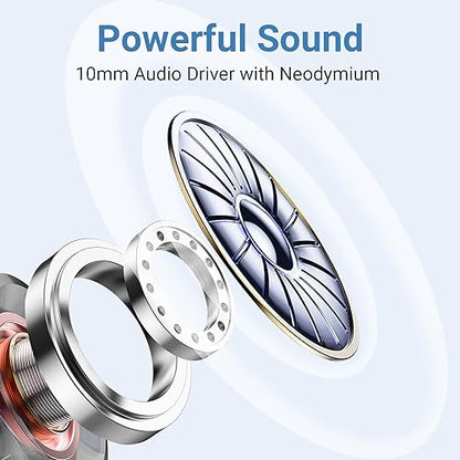 Wired Earbuds, in-Ear Headphones Wired with Pure Bass Sound, Noise Isolating 3.5mm Headphones Earbuds Cord, Lightweight Cord Earphones for Samsung,iPhone, Laptop,Tablet, MP3 and Other 3.5mm Devices