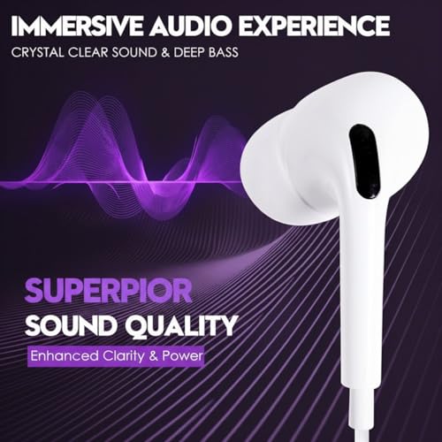 USB C Headphones for iPhone 17 16 Pro Max 16e 16 Plus 16Pro 15 Pro Max 15 Plus 15Pro, USBC Earbuds in-Ear Earphones Wired Type C Ear Buds with Mic Volume Control HiFi Stereo Noise Cancelling - 2Pack
