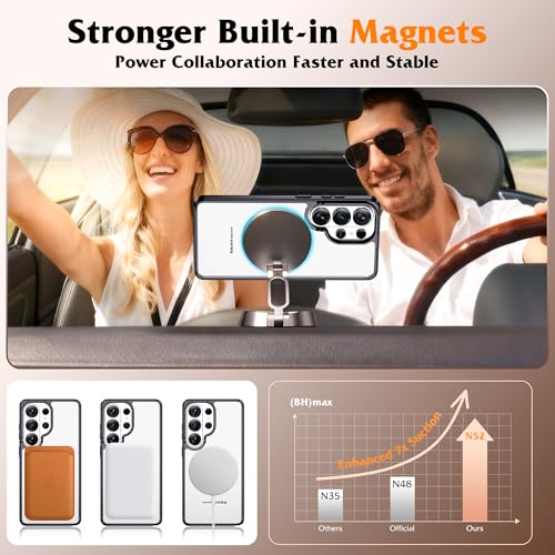 Compatible with Clear Samsung Galaxy S26 Ultra Case with 360° Invisible Magnetic Ring Stand [Compatible with Mag-Safe] Shockproof Plating Phone Case for S26 Ultra 6.9",Black - color: Black, size: Samsung Galaxy S26 Ultra