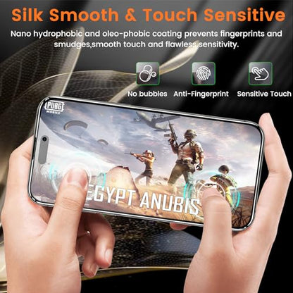Lesakit 4+4 Pack Privacy Screen Protector for iPhone 15 Pro Max 6.7-Inch with 4 Pack Camera Lens Protector, Anti Spy Tempered Glass Film 9H Hardness Case Friendly - size: iPhone 15 Pro Max