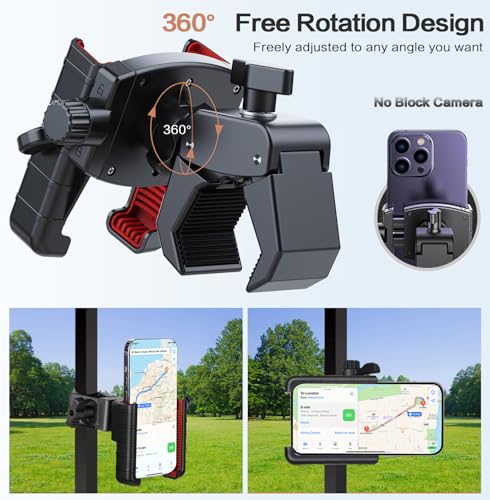 Golf Cart Phone Holder Mount, Quick Lock/Release, 360° Rotatable