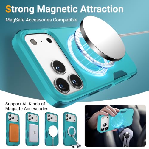 jaroco Magnetic for iPhone 17 Pro Max Case Heavy Duty Rugged Dual-Layer Teal - color: Teal, size: iPhone 17 Pro Max