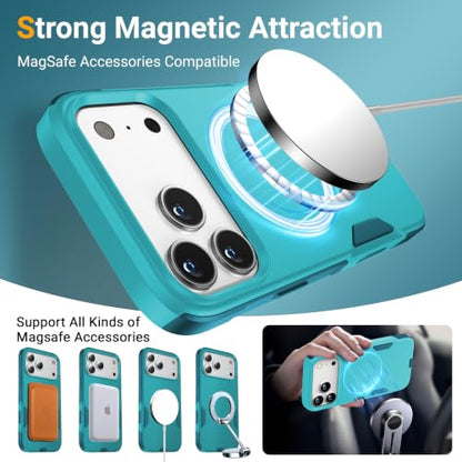 jaroco Magnetic for iPhone 17 Pro Max Case Heavy Duty Rugged Dual-Layer Teal - color: Teal, size: iPhone 17 Pro Max