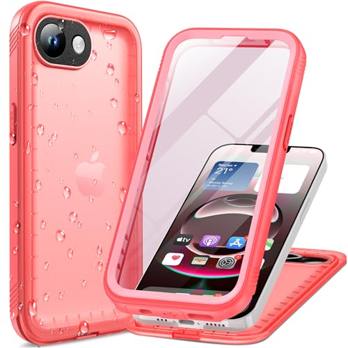 Cozycase for iPhone 16e/iPhone 17e Waterproof Case Heavy Duty Full Body | 360 Shockproof Dustproof with Screen Camera Protector Double IP68 Water Dust Drop Proof Hard Tough Front Back Cover Pink - color: Frosted Pink, size: For iPhone 16e/17e
