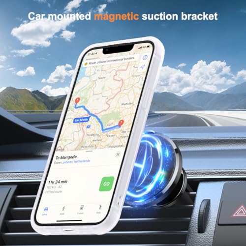 SKYLMW Compatible with iPhone 14 Plus Case with Stand,Translucent | iPhone 14 Plus Phone Case 6.7",Magnetic Ring Stand,Compatible with MagSafe,Military-Grade Plustection,Great Grip Feeling - color: Translucent, size: Iphone 14 Plus