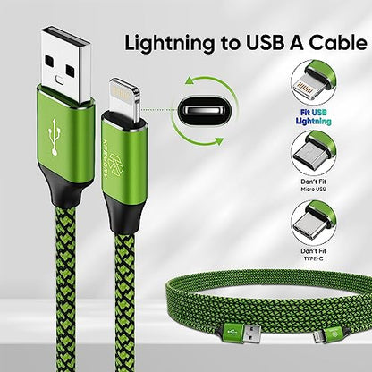 iPhone Charger 5Pack 10FT Apple MFi Certified Fast Lightning Cable