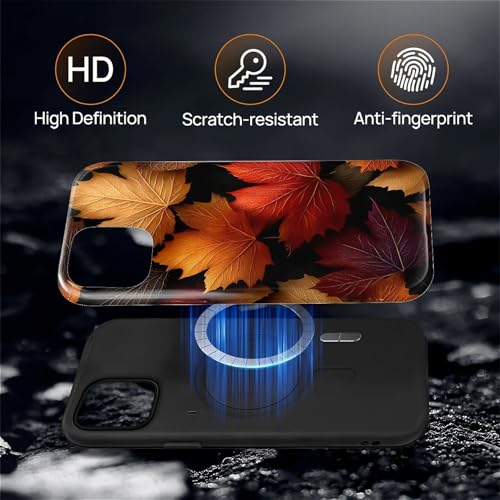 Magnetic Phone Case for iPhone 15 Plus,Compatible with MagSafe,Durable 2 Layers Full Covered Shockproof Protective Cover-Autumn Maple Leaves - color: Autumn Maple Leaves, size: iPhone 15 Plus