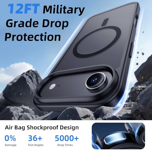 Magnetic for iPhone Air Wallet Case with Card Holder Black | Compatible with MagSafe, Shockproof Phone Cover with Detachable RFID Blocking Card Slot, Black - color: Black, size: iPhone Air