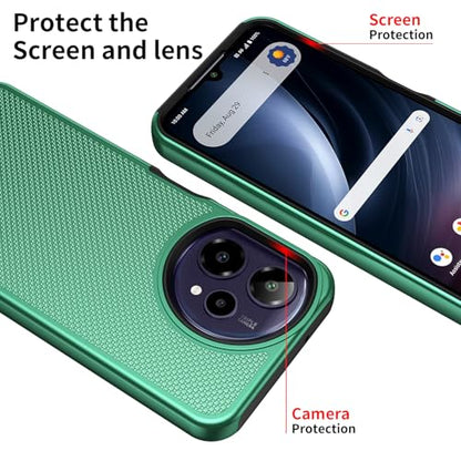 for Cricket Icon Plus 2026 (Plus Version Only) /AT&T Verge 2 Case with Tempered Glass Screen Protector,Dual Layer Heavy Duty Shockproof Protection (Dark Green) - color: Dark Green