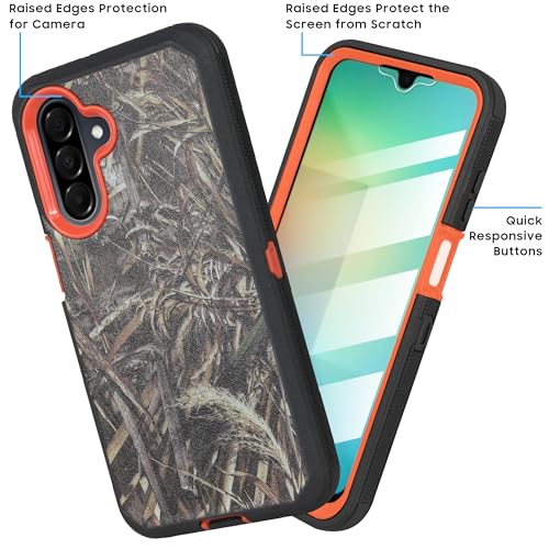 Compatible for Samsung Galaxy A26 5G, Built in Screen Protector, Belt Clip Holster Heavy Duty Defender Case Dustproof Shockproof Protection (Camo) - color: Camo