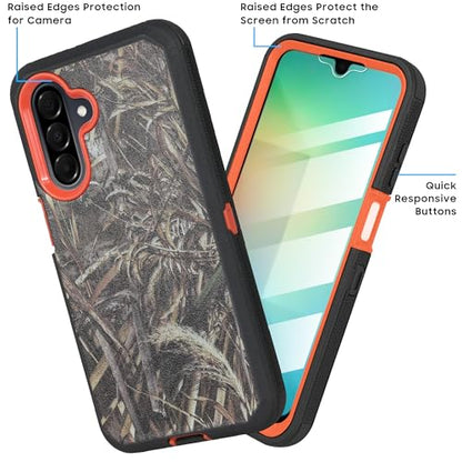 Compatible for Samsung Galaxy A26 5G, Built in Screen Protector, Belt Clip Holster Heavy Duty Defender Case Dustproof Shockproof Protection (Camo) - color: Camo