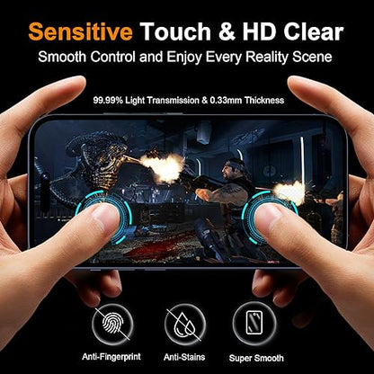 QHOHQ 3 Pack Privacy Screen Protector for iPhone 15 Pro Max [6.7 Inch] with 3 Pack Camera Lens Protector, Anti Spy Tempered Glass Film, 9H Hardness, HD, Bubble Free, Case Friendly - Black - size: iPhone 15 Pro Max 6.7 Inch