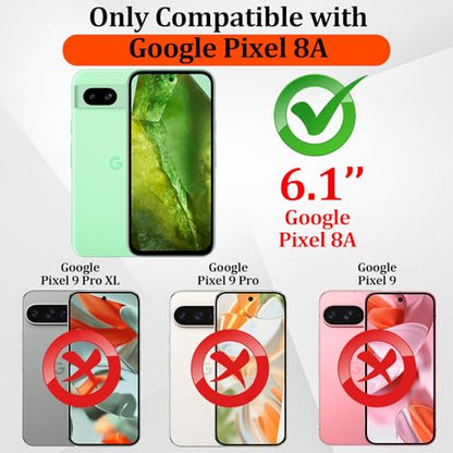 Compatible with Google Pixel 8A Case, with Belt Clip Holster Heavy Duty Rugged Shockproof Full Body Protection Kickstand Phone case for Google Pixel 8A 5G (Black) - color: Black