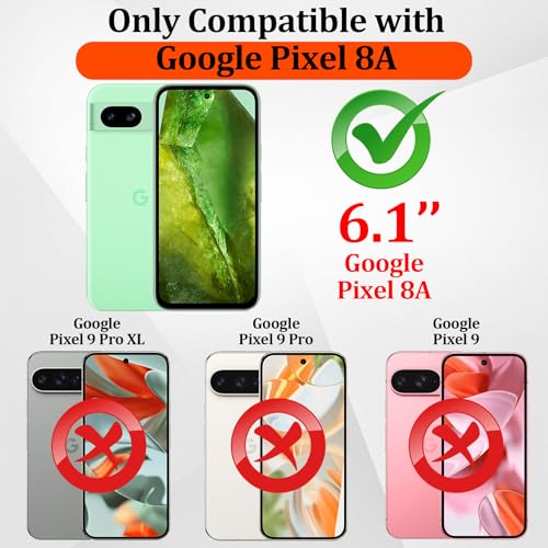 Compatible with Google Pixel 8A Case, with Belt Clip Holster Heavy Duty Rugged Shockproof Full Body Protection Kickstand Phone case for Google Pixel 8A 5G (Teal+ Black) - color: Teal+ Black