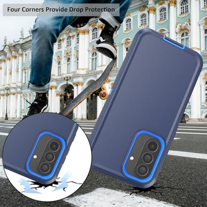 Compatible with Samsung Galaxy A37 Case, with Belt Clip Holster Heavy Duty Rugged Shockproof Full Body Protection Kickstand Cover for Samsung Galaxy A37 Phone (Blue) - color: Blue