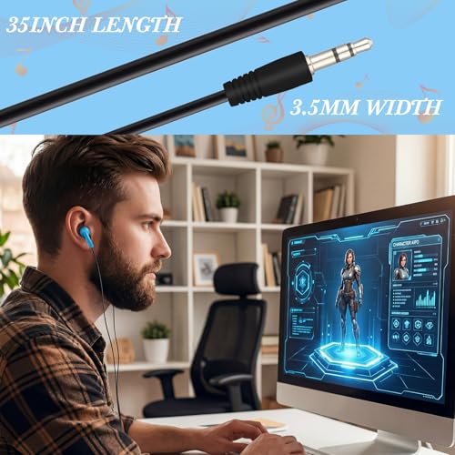 Kigeli 300 Packs Wired Earbuds Bulk, Pure Black - color: Pure Black