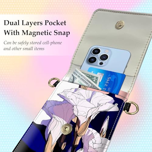 Small Crossbody Bags for Women Touchscreen Cell Phone Bag Cross Body Purses with adjustable Strap,Gifts For Teenage Girls - color: Mauve Flowers